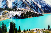 Big Almaty lake. Kazakhstan nature