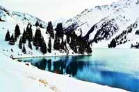 Big Almaty lake. Kazakhstan nature